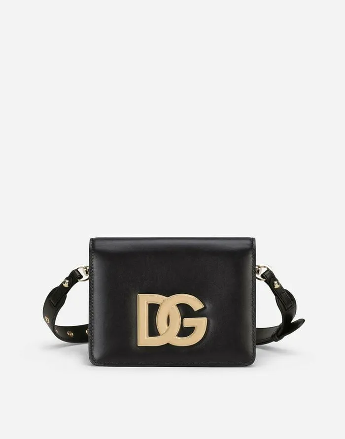 Dolce and Gabbana Shoulder And Crossbody Bags Women Calfskin Crossbody 35 Bag Black