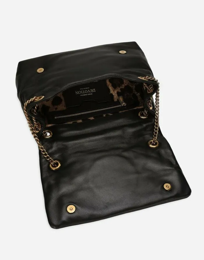 Dolce and Gabbana Shoulder And Crossbody Bags Women Medium Devotion Soft Shoulder Bag Black Dolce and Gabbana Shoulder And Crossbody Bags Women Medium Devotion Soft Shoulder Bag Black