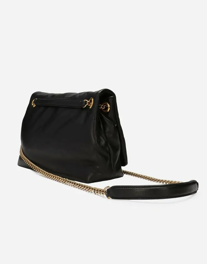 Dolce and Gabbana Shoulder And Crossbody Bags Women Medium Devotion Soft Shoulder Bag Black Dolce and Gabbana Shoulder And Crossbody Bags Women Medium Devotion Soft Shoulder Bag Black