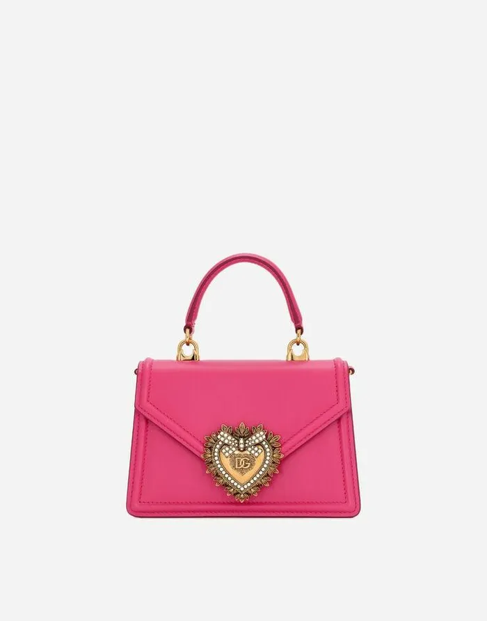 Dolce and Gabbana Shoulder And Crossbody Bags Women Small Calfskin Devotion Bag Pink