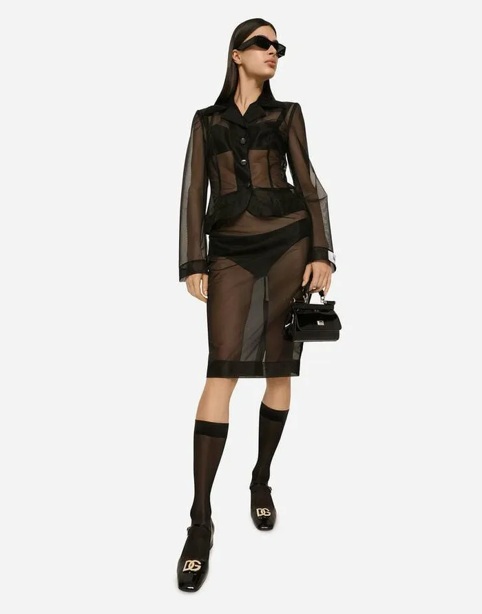 Dolce and Gabbana Skirts Women Marquisette Midi Pencil Skirt Black Dolce and Gabbana Skirts Women Marquisette Midi Pencil Skirt Black