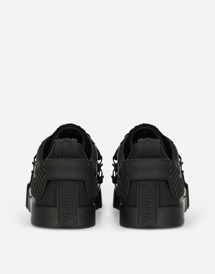 Dolce and Gabbana Sneakers Men Portofino Sneakers In Calfskin And Patent Leather Blackwhite Dolce and Gabbana Sneakers Men Portofino Sneakers In Calfskin And Patent Leather Blackwhite