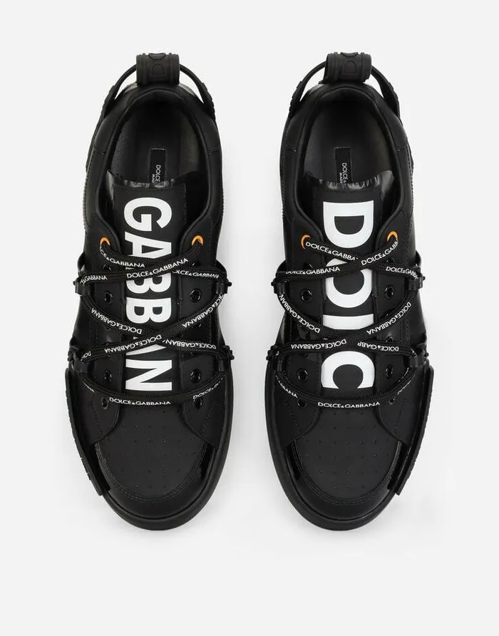 Dolce and Gabbana Sneakers Men Portofino Sneakers In Calfskin And Patent Leather Blackwhite Dolce and Gabbana Sneakers Men Portofino Sneakers In Calfskin And Patent Leather Blackwhite