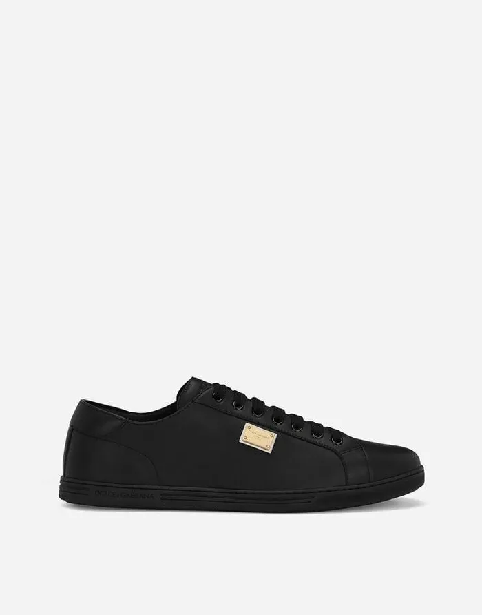 Dolce and Gabbana Sneakers Men Saint Tropez Calfskin Sneakers Black