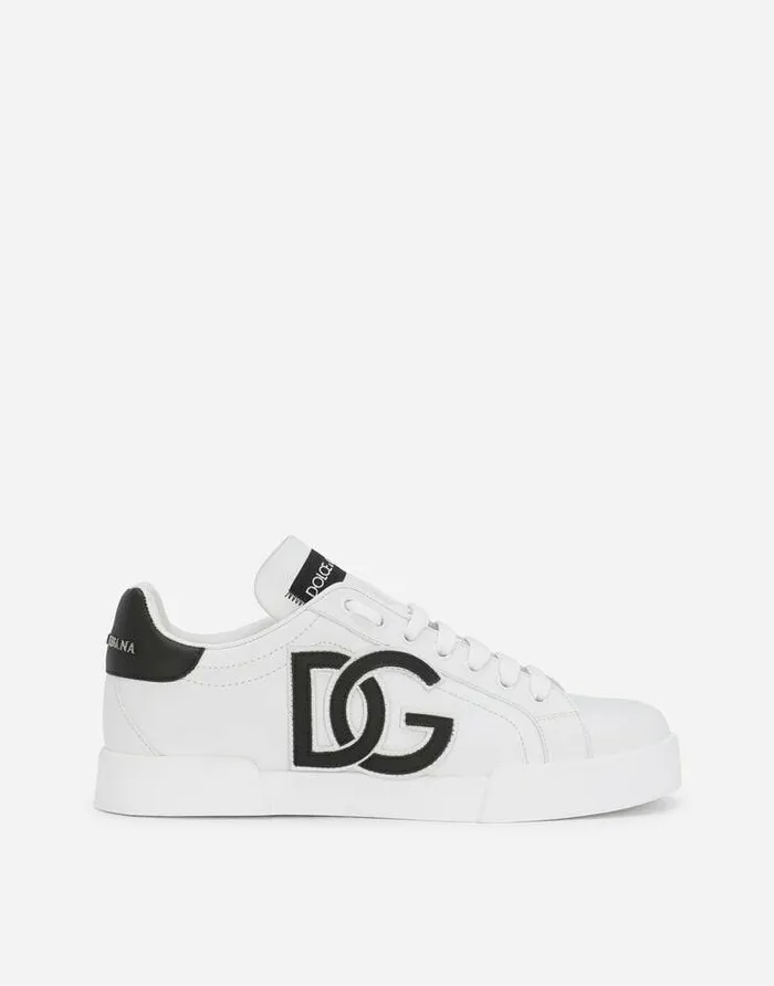 Dolce and Gabbana Sneakers Women Calfskin Portofino Sneakers With DG Logo Multicolor