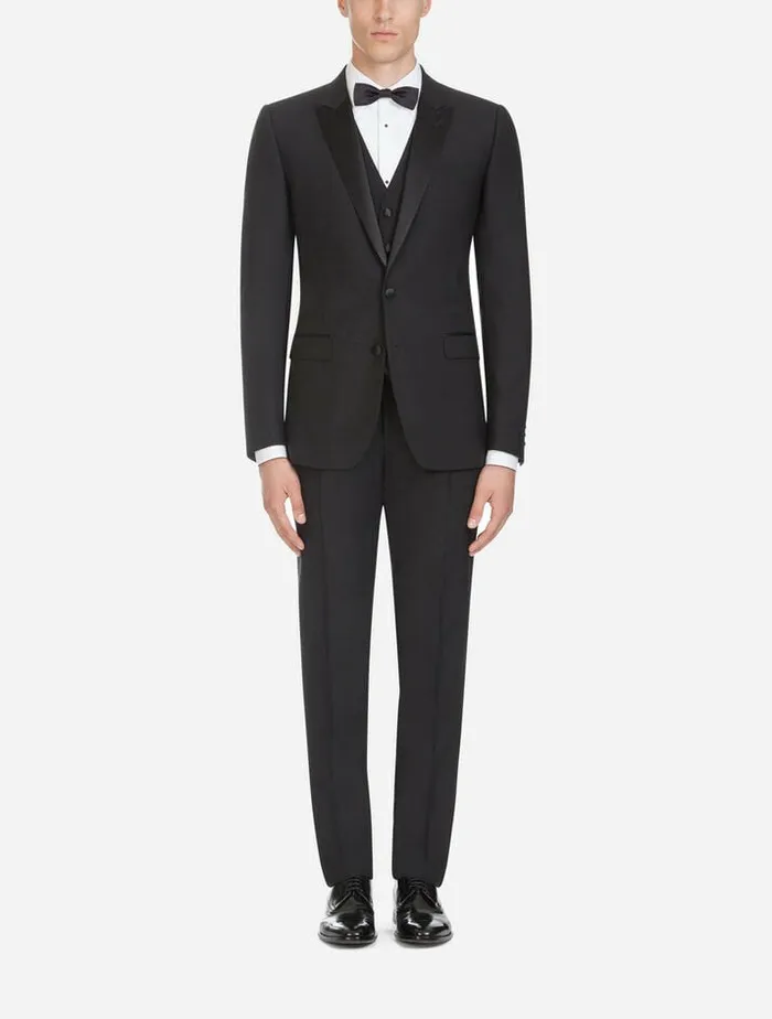 Dolce and Gabbana Suits And Blazers Men Tuxedo In Wool Black Dolce and Gabbana Suits And Blazers Men Tuxedo In Wool Black