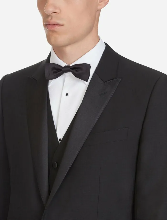 Dolce and Gabbana Suits And Blazers Men Tuxedo In Wool Black Dolce and Gabbana Suits And Blazers Men Tuxedo In Wool Black