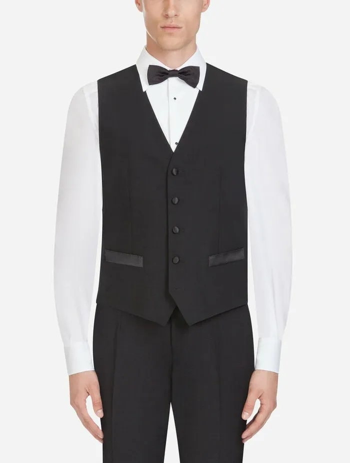 Dolce and Gabbana Suits And Blazers Men Tuxedo In Wool Black Dolce and Gabbana Suits And Blazers Men Tuxedo In Wool Black