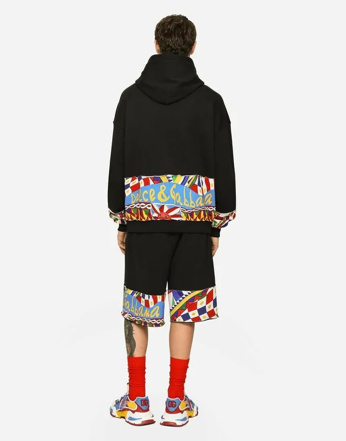 Dolce and Gabbana Sweatshirts Men Jersey Hoodie With Printed Details Multicolor Dolce and Gabbana Sweatshirts Men Jersey Hoodie With Printed Details Multicolor