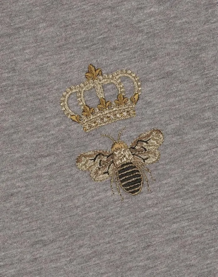 Dolce and Gabbana TShirts And Polos Men Cotton Tshirt With Embroidery Grey Dolce and Gabbana TShirts And Polos Men Cotton Tshirt With Embroidery Grey
