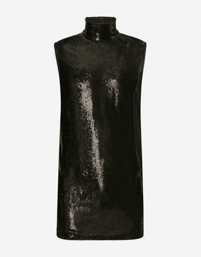 Dolce and Gabbana TShirts And Polos Men Sequined Sleeveless Highnecked Tshirt Black