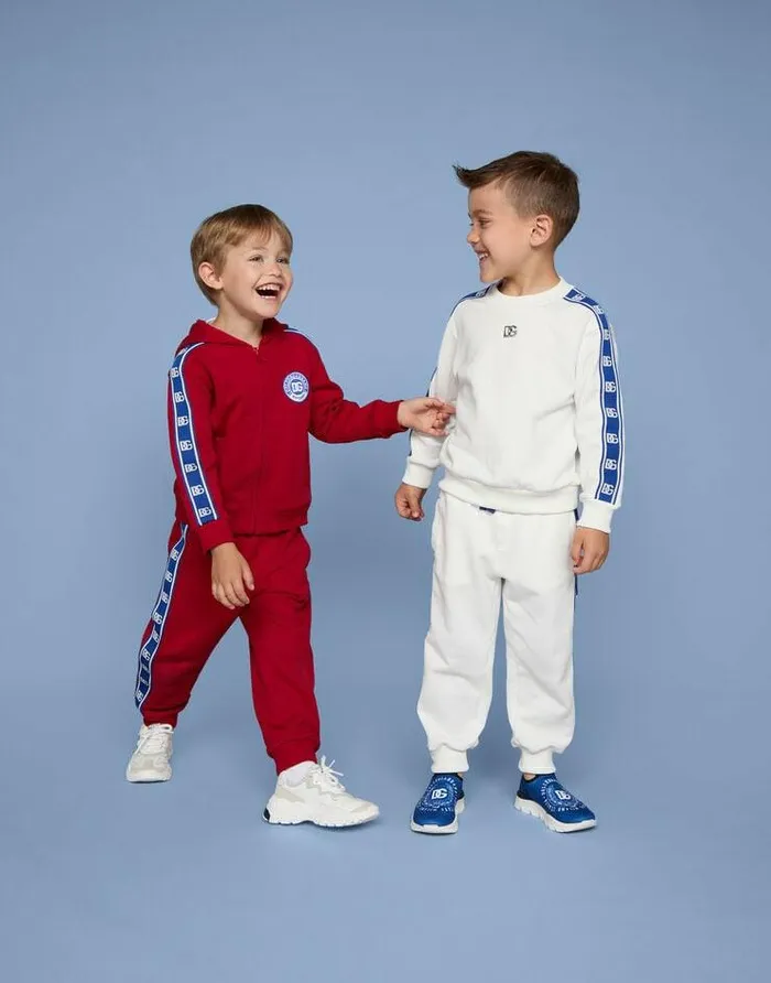 Dolce and Gabbana TShirts And Sweatshirts Children Jersey Roundneck Sweatshirt With DG Logo Band White Dolce and Gabbana TShirts And Sweatshirts Children Jersey Roundneck Sweatshirt With DG Logo Band White