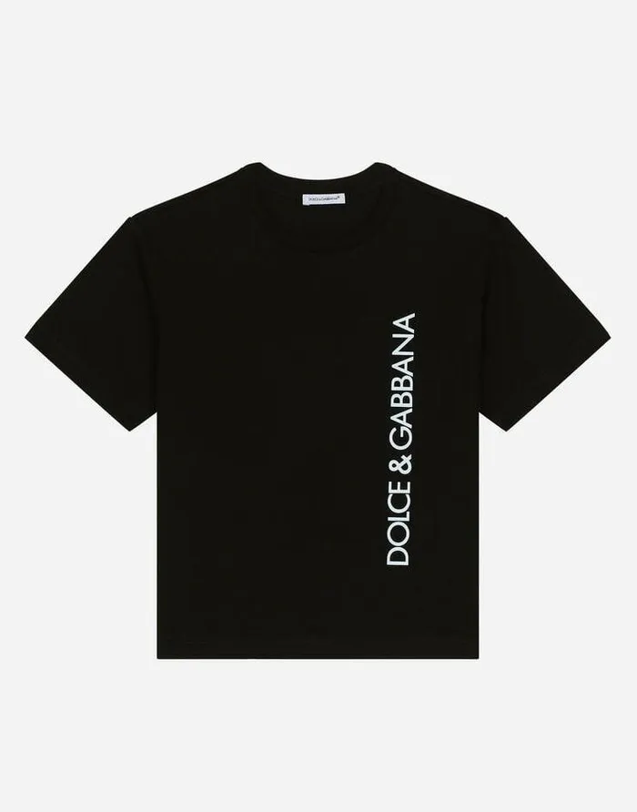 Dolce and Gabbana TShirts And Sweatshirts Children Shortsleeved Logoprint Jersey Tshirt Black Dolce and Gabbana TShirts And Sweatshirts Children Shortsleeved Logoprint Jersey Tshirt Black