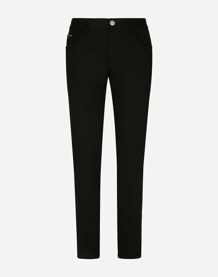 Dolce and Gabbana Trousers And Shorts Men Fivepocket Stretch Jersey Pants Black