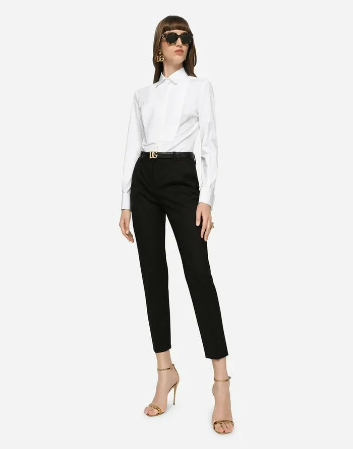 Dolce and Gabbana Trousers And Shorts Women Stretch Wool Pants Black Dolce and Gabbana Trousers And Shorts Women Stretch Wool Pants Black
