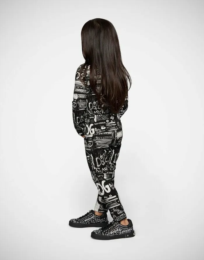 Dolce and Gabbana Trousers And Skirts Children Graffitiprint Interlock Leggings Multicolor Dolce and Gabbana Trousers And Skirts Children Graffitiprint Interlock Leggings Multicolor