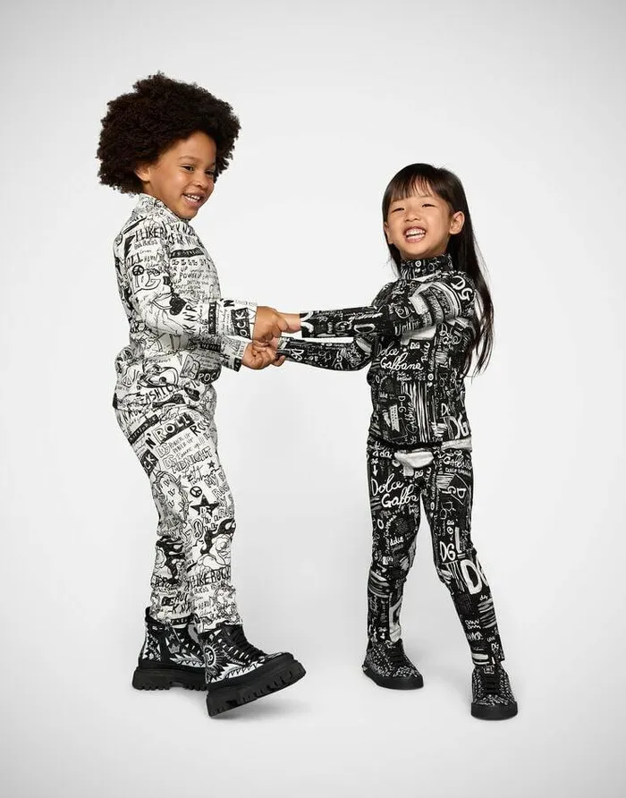 Dolce and Gabbana Trousers And Skirts Children Graffitiprint Interlock Leggings Multicolor Dolce and Gabbana Trousers And Skirts Children Graffitiprint Interlock Leggings Multicolor