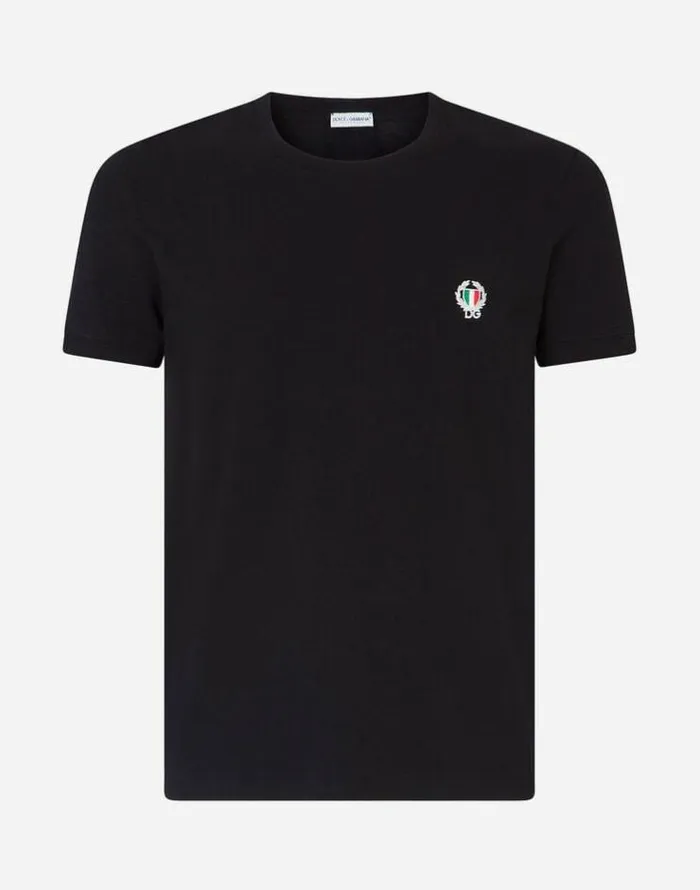 Dolce and Gabbana Underwear And Loungewear Men Bielastic Tshirt In Cotton Jersey Black