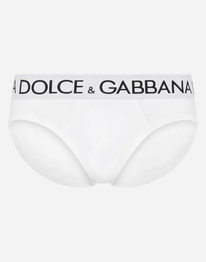 Dolce and Gabbana Underwear And Loungewear Men Midrise Briefs In Twoway Stretch Cotton White Dolce and Gabbana Underwear And Loungewear Men Midrise Briefs In Twoway Stretch Cotton White