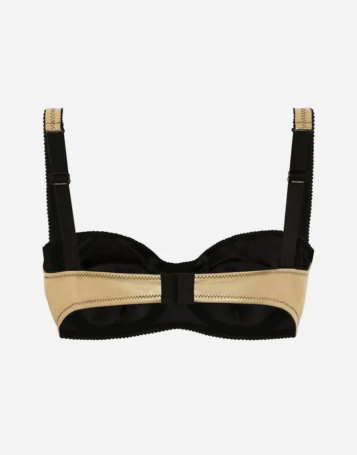 Dolce and Gabbana Underwear Women Foiled Jersey Balconette Bra Gold Dolce and Gabbana Underwear Women Foiled Jersey Balconette Bra Gold
