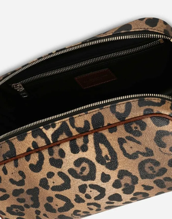 Dolce and Gabbana Wallets And Small Leather Goods WomenMen Leopardprint Crespo Toiletry Bag With Branded Plate Multicolor Dolce and Gabbana Wallets And Small Leather Goods WomenMen Leopardprint Crespo Toiletry Bag With Branded Plate Multicolor