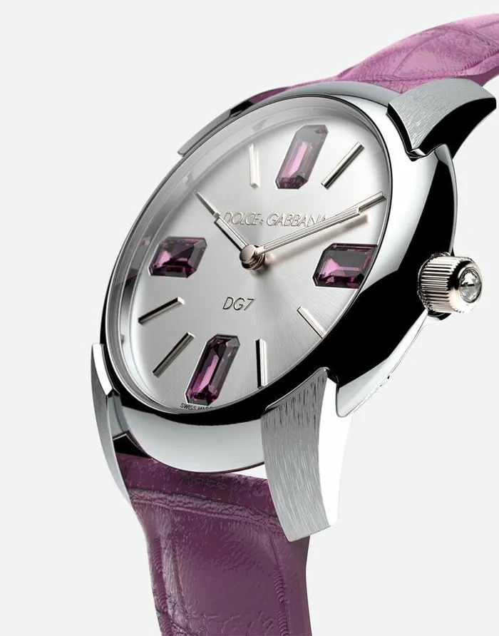 Dolce and Gabbana WatchesandStraps Women Watch With Alligator Strap Pink Dolce and Gabbana WatchesandStraps Women Watch With Alligator Strap Pink
