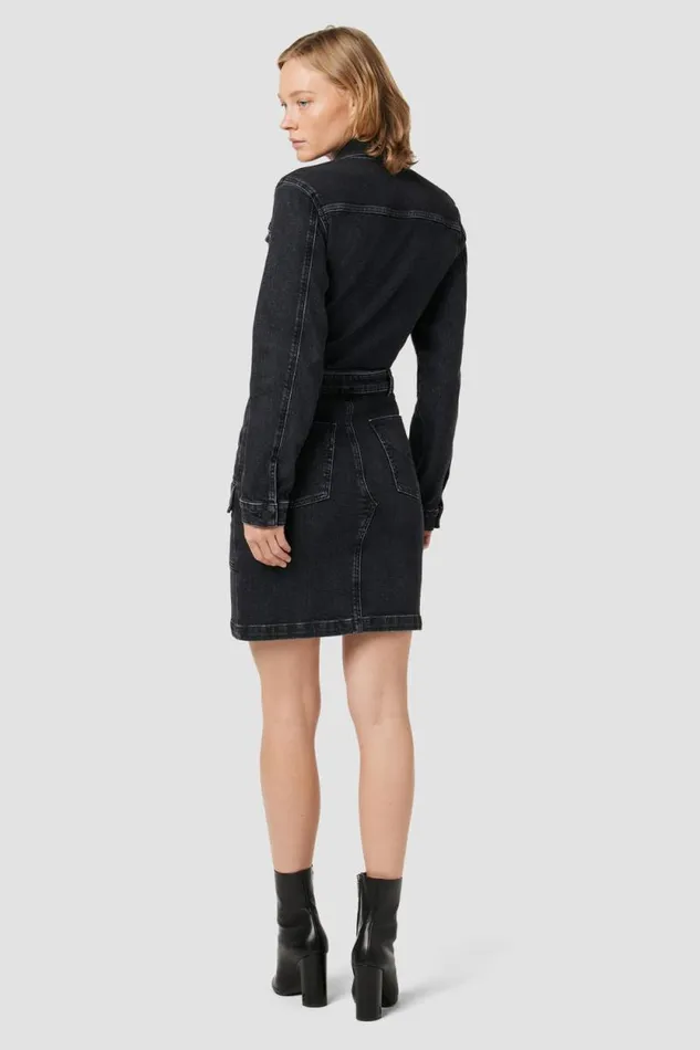 Dresses and Jumpsuits Women Hudson Jeans Long Sleeve Reconstructed Dress Black Ink Dresses and Jumpsuits Women Hudson Jeans Long Sleeve Reconstructed Dress Black Ink