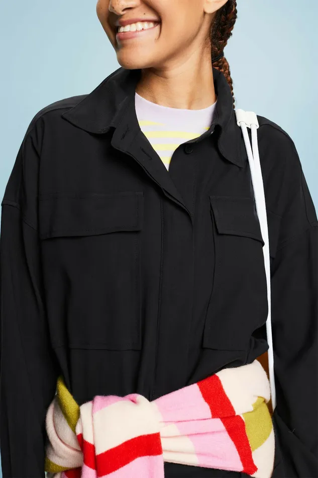 Dresses Jumpsuits Women Esprit Oversized Midi Shirt Dress Black