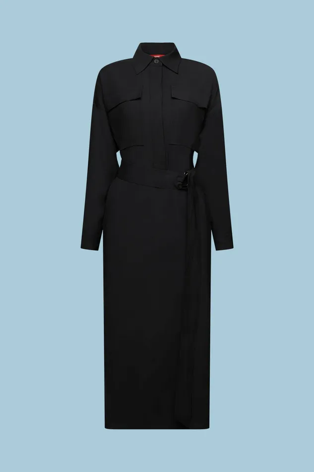 Dresses Jumpsuits Women Esprit Oversized Midi Shirt Dress Black