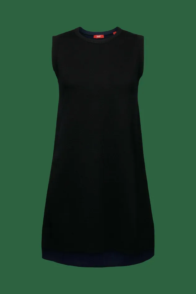 Dresses Jumpsuits Women Esprit Sleeveless WoolBlend Mini Dress Black