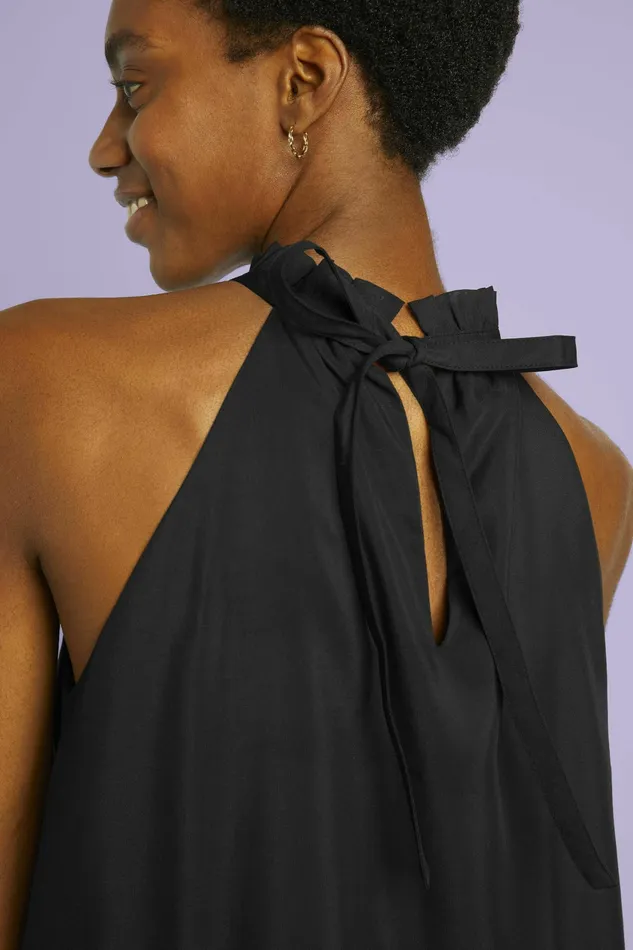 Dresses Jumpsuits Women Esprit Twill Halter Neck Shift Dress Black