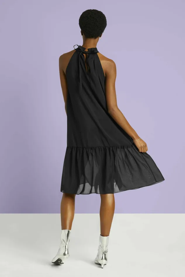 Dresses Jumpsuits Women Esprit Twill Halter Neck Shift Dress Black
