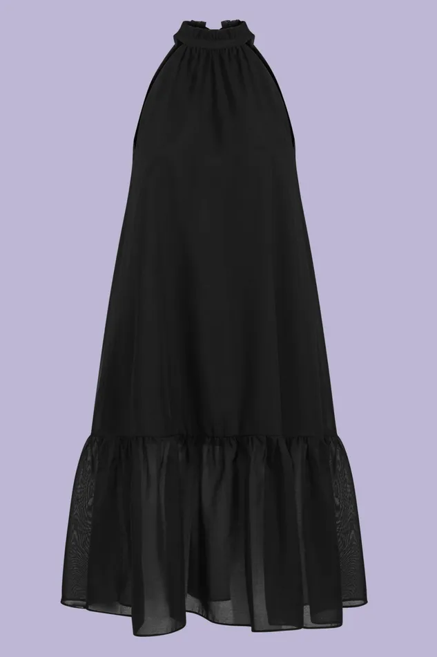Dresses Jumpsuits Women Esprit Twill Halter Neck Shift Dress Black