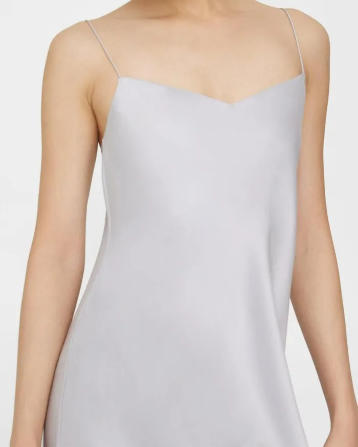 Dresses Jumpsuits Women Theory Midi Slip Dress In Satin Silver Dresses Jumpsuits Women Theory Midi Slip Dress In Satin Silver