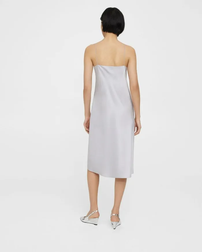 Dresses Jumpsuits Women Theory Midi Slip Dress In Satin Silver Dresses Jumpsuits Women Theory Midi Slip Dress In Satin Silver