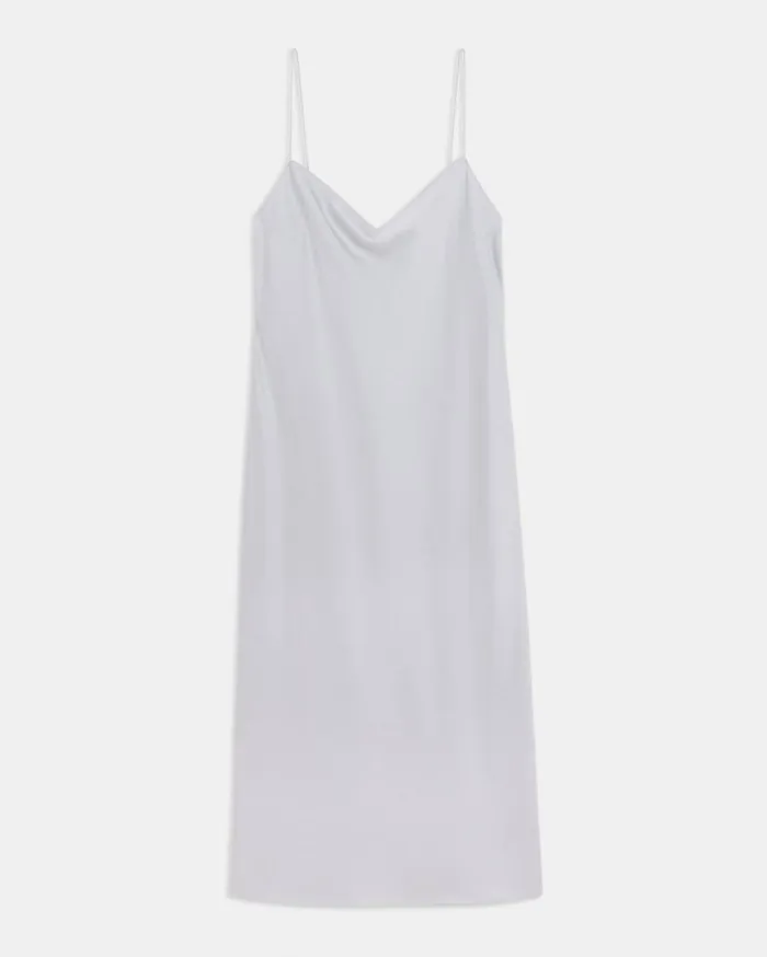 Dresses Jumpsuits Women Theory Midi Slip Dress In Satin Silver Dresses Jumpsuits Women Theory Midi Slip Dress In Satin Silver