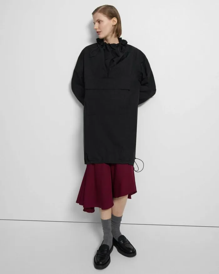 Dresses Jumpsuits Women Theory Recycled Tech Nylon Anorak Dress Black