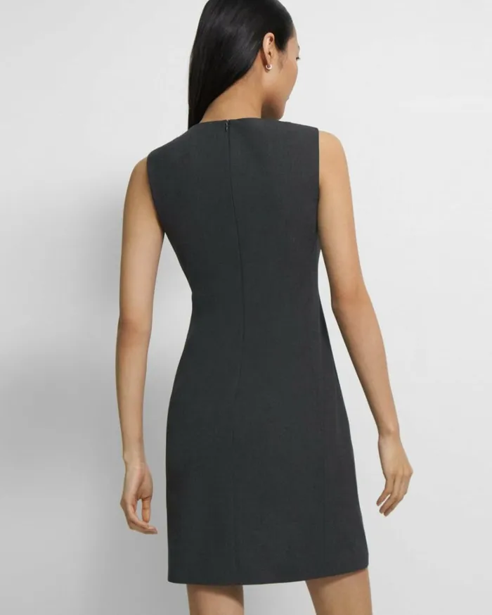 Dresses Jumpsuits Women Theory Sleeveless Fitted Dress In Good Wool Charcoal Melange Dresses Jumpsuits Women Theory Sleeveless Fitted Dress In Good Wool Charcoal Melange