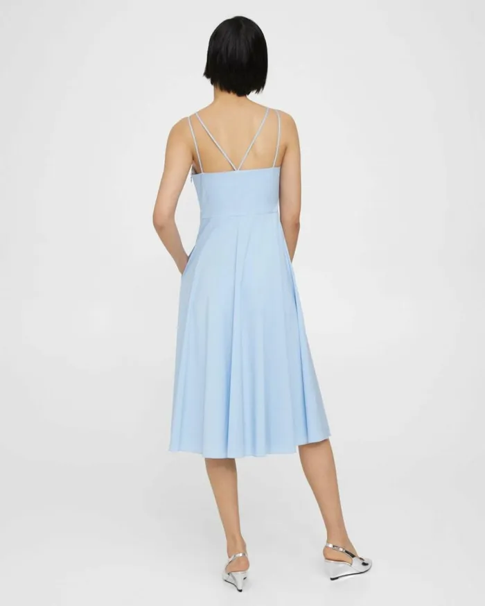 Dresses Jumpsuits Women Theory Square Neck Dress In Good Cotton Dahlia Dresses Jumpsuits Women Theory Square Neck Dress In Good Cotton Dahlia