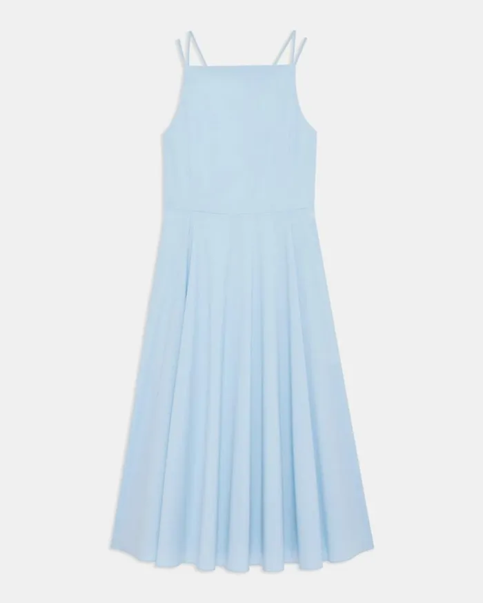 Dresses Jumpsuits Women Theory Square Neck Dress In Good Cotton Dahlia Dresses Jumpsuits Women Theory Square Neck Dress In Good Cotton Dahlia