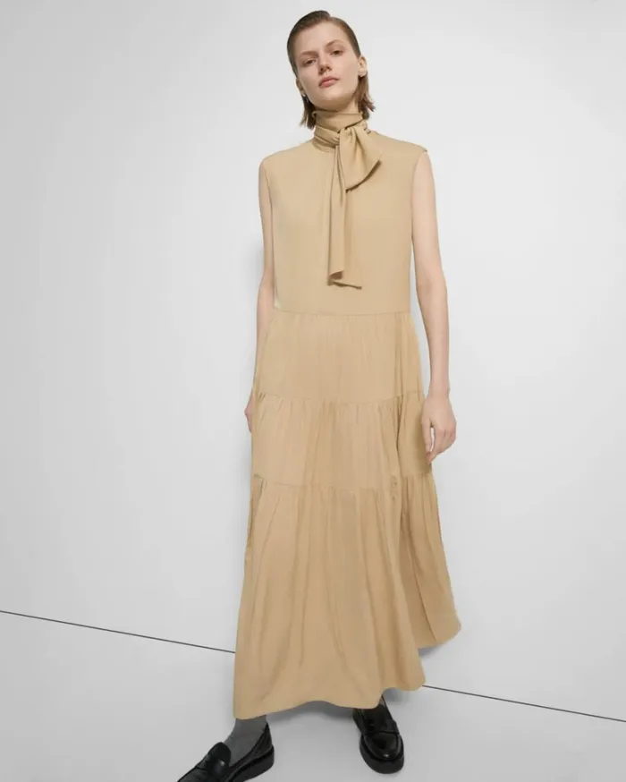 Dresses Jumpsuits Women Theory Tiered Georgette Dress Wheat Dresses Jumpsuits Women Theory Tiered Georgette Dress Wheat