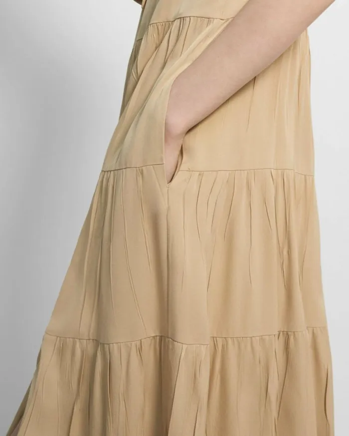 Dresses Jumpsuits Women Theory Tiered Georgette Dress Wheat Dresses Jumpsuits Women Theory Tiered Georgette Dress Wheat