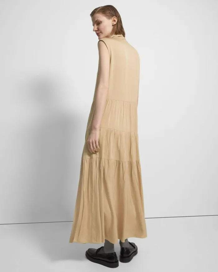 Dresses Jumpsuits Women Theory Tiered Georgette Dress Wheat Dresses Jumpsuits Women Theory Tiered Georgette Dress Wheat