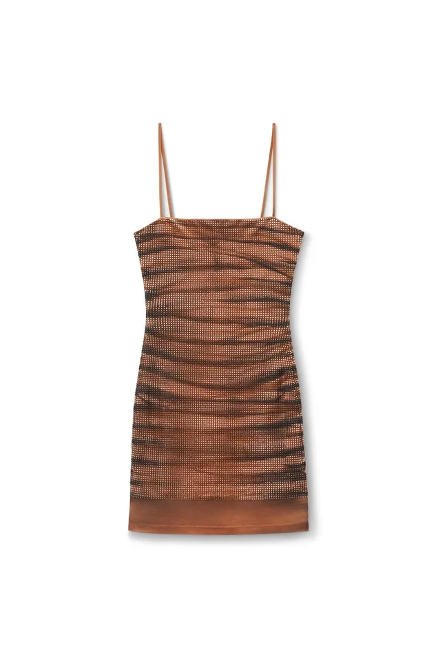 Dresses Women Alexander Wang Ruched Cami Minidress In Crystal Hotfix