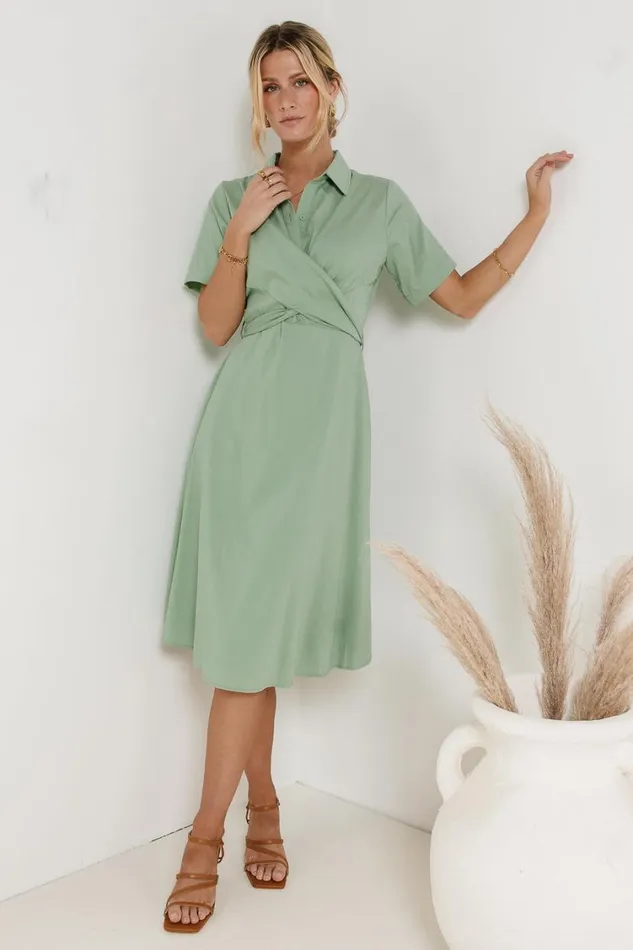 Dresses Women Bohme Bennett Collared Dress In Sage Sage