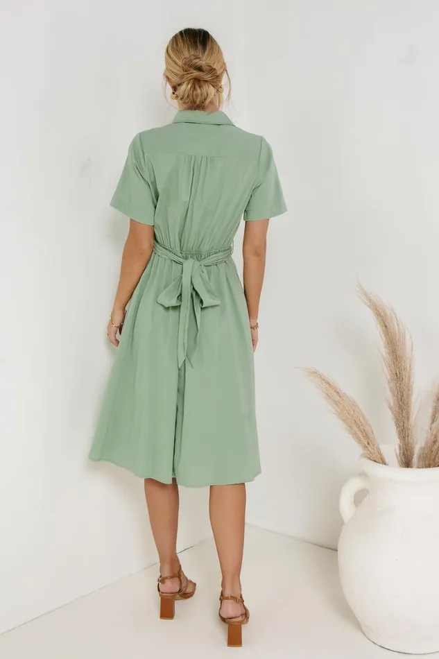 Dresses Women Bohme Bennett Collared Dress In Sage Sage