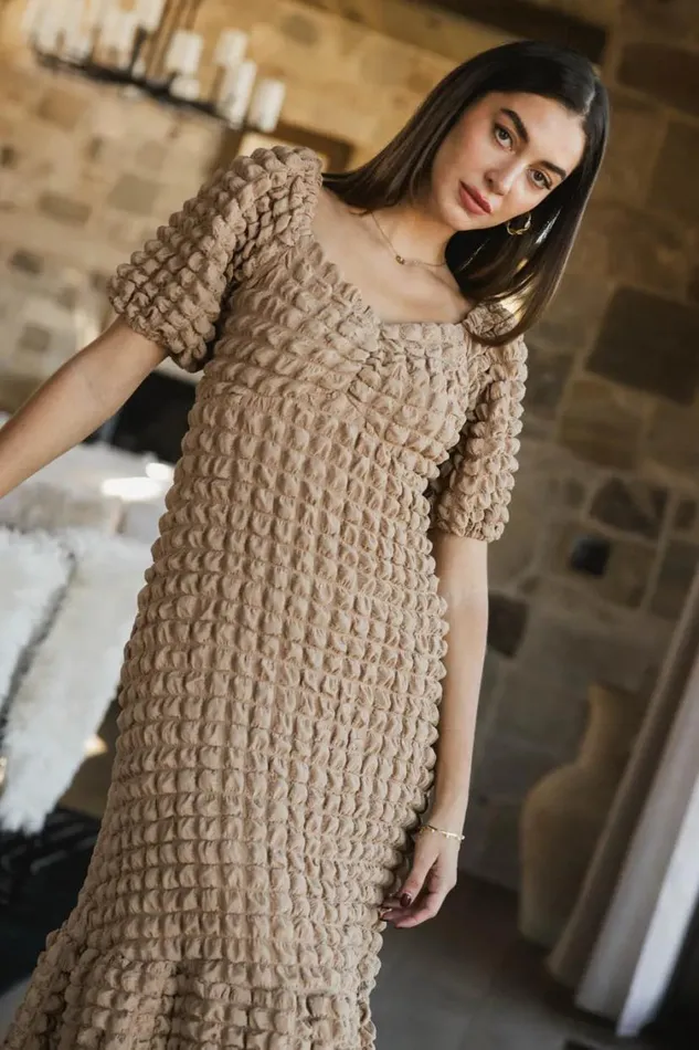 Dresses Women Bohme Miley Bubble Texture Dress In Tan Tan