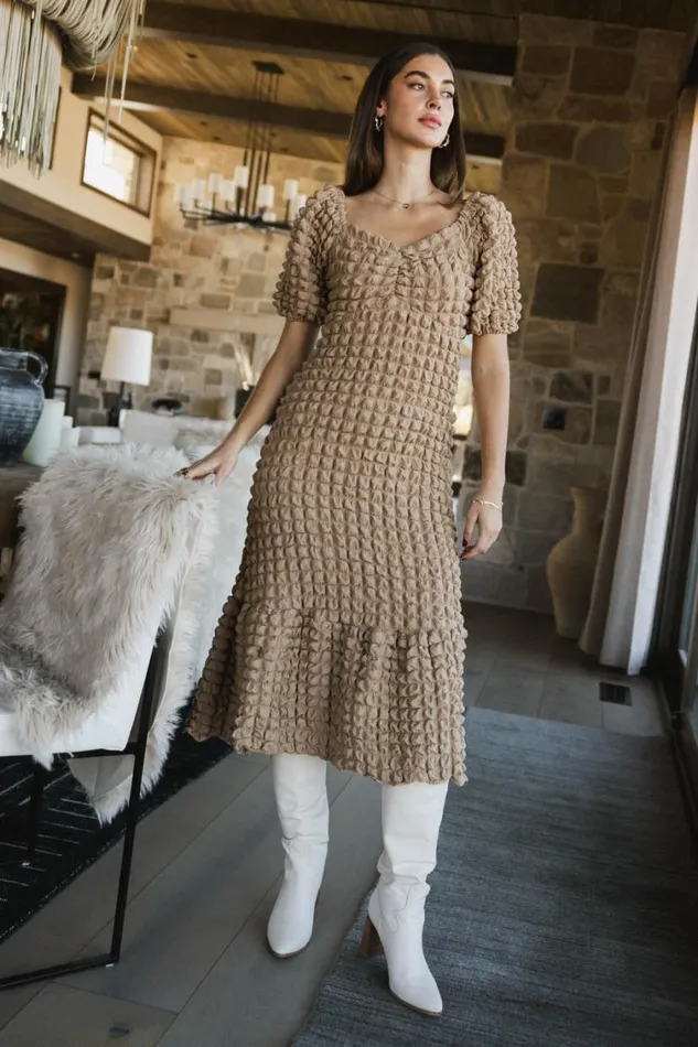 Dresses Women Bohme Miley Bubble Texture Dress In Tan Tan