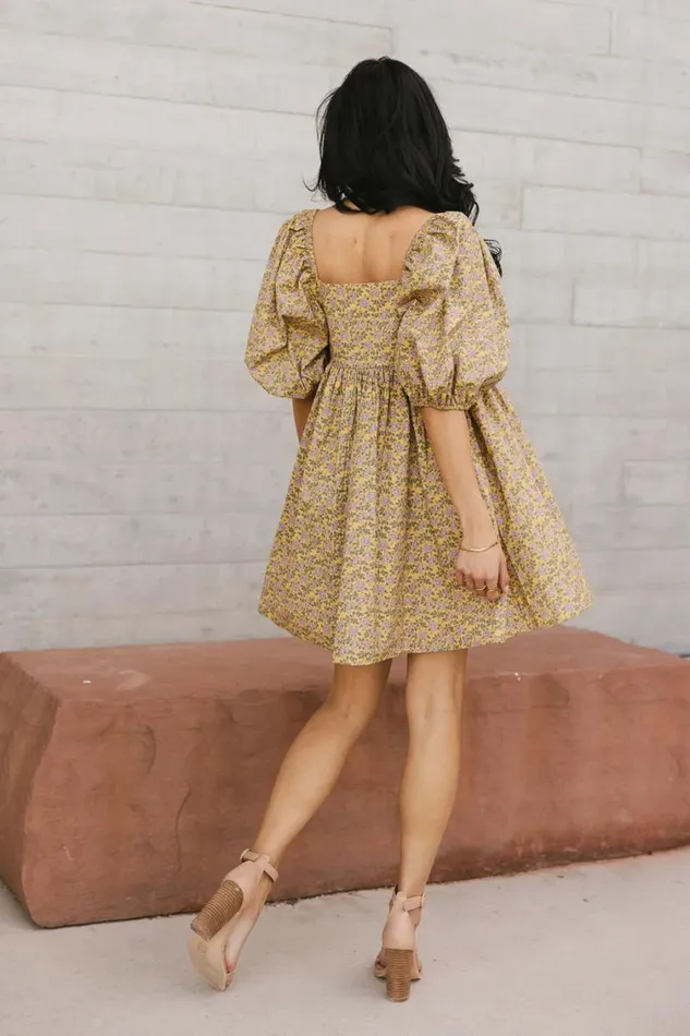 Dresses Women Bohme Salem Floral Mini Dress In Mustard 8211 FINAL SALE Mustard