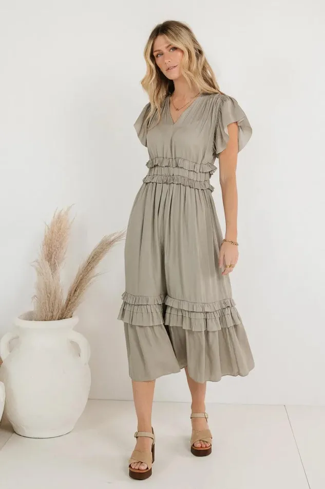Dresses Women Bohme Willa Ruffle Dress In Sage Sage